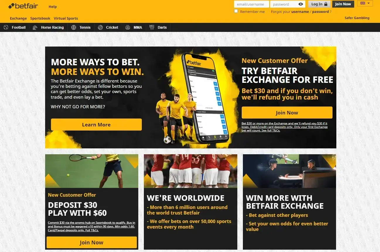 Bônus e promoções disponíveis no app da Betfair APK